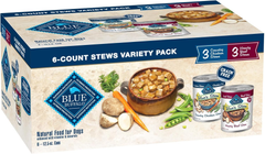 Blue Buffalo Blue's Stew Natural Wet Dog Food, Made with Natural Ingredients, Hearty Beef and Country Chicken Variety Pack