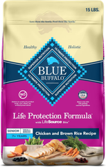 Blue Buffalo Life Protection Formula Small Breed Senior Dry Dog Food, Supports Joint Health and Immunity, Made with Natural Ingredients, Chicken & Brown Rice Recipe