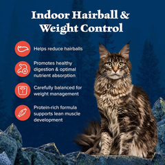 Blue Buffalo Wilderness Adult Indoor Dry Cat Food, Indoor Hairball Control and Weight Control Formula, High-Protein and Grain-Free Diet, Made with Natural Ingredients, Chicken