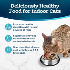 Blue Buffalo Tastefuls Adult Dry Cat Food Indoor Cat Formula, Made in the USA with Natural Ingredients, Salmon Recipe