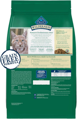 Blue Buffalo Wilderness Nature's Evolutionary Diet High-Protein, Grain-Free Natural Dry Food for Adult Cats, Duck