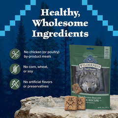 Blue Buffalo Wilderness Trail Treats High Protein Grain Free Dog Biscuits Crunchy Dog Treats, Duck Recipe
