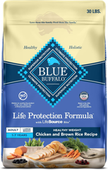 Blue Buffalo Life Protection Formula Healthy Weight Large Breed Adult Dry Dog Food for Weight Control, Made with Natural Ingredients, Chicken & Brown Rice Recipe