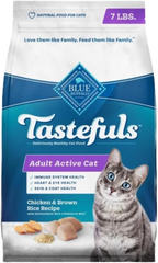 Blue Buffalo Tastefuls Natural Dry Food for Active Adult Cats, Chicken and Brown Rice Recipe