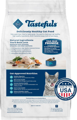 Blue Buffalo Tastefuls Natural Dry Food for Active Adult Cats, Chicken and Brown Rice Recipe