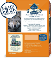 Blue Buffalo Wilderness Trail Treats High Protein Grain Free Dog Biscuits Crunchy Dog Treats, Turkey Recipe