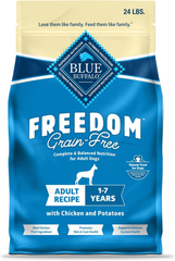 Blue Buffalo Freedom Grain-Free Dry Dog Food, Complete & Balanced Nutrition for Adult Dogs, Made in the USA With Natural Ingredients, Chicken & Potatoes