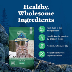 Blue Buffalo Wilderness Duck Supports Health and Wellness High-Protein & Grain-Free Healthy Adult Dry Cat Food