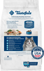 Blue Buffalo Tastefuls Adult Dry Cat Food for Weight Management & Hairball Control, Made in the USA with Natural Ingredients, Chicken Recipe