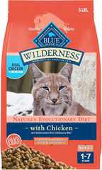 Blue Buffalo Wilderness High-Protein, Grain-Free Natural Dry Food for Adult Cats, Weight and Hairball Control, Chicken