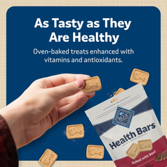 Blue Buffalo Health Bars Crunchy Dog Biscuits, Oven-Baked With Natural Ingredients, Beef