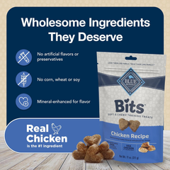 Blue Buffalo BLUE Bits Natural Soft-Moist Training Dog Treats, Chicken Recipe
