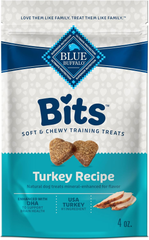 Blue Buffalo Bits Soft Dog Treats for Training, Made With Natural Ingredients & Enhanced with DHA, Turkey Recipe
