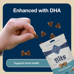 Blue Buffalo Bits Soft Dog Treats for Training, Made With Natural Ingredients & Enhanced with DHA, Turkey Recipe