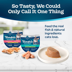 Blue Buffalo Tastefuls Savory Singles Natural Wet Cat Food Cuts in Gravy, Salmon and Tuna Variety Pack