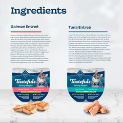 Blue Buffalo Tastefuls Savory Singles Natural Wet Cat Food Cuts in Gravy, Salmon and Tuna Variety Pack