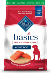 Blue Buffalo Basics Grain-Free Dry Dog Food for Adult Dogs, Limited Ingredient Diet, Salmon Recipe