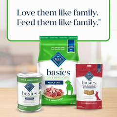 Blue Buffalo Basics Grain-Free Dry Dog Food for Adult Dogs, Limited Ingredient Diet, Lamb Recipe