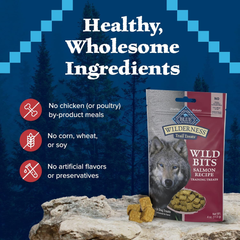 Blue Buffalo Wilderness Wild Bits Soft & Chewy Training Treats for Dogs, Grain-Free, Salmon Recipe