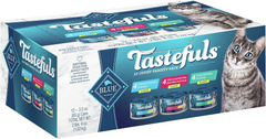 Blue Buffalo Tastefuls Natural Flaked Wet Cat Food Variety Pack, Tuna, Chicken and Fish & Shrimp Entrées in Gravy