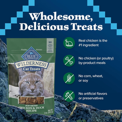 Blue Buffalo Wilderness Soft Cat Treats, Made with Natural Ingredients, Chicken & Duck Recipe