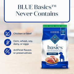 Blue Buffalo Basics Grain-Free Dry Dog Food for Adult Dogs, Limited Ingredient Diet