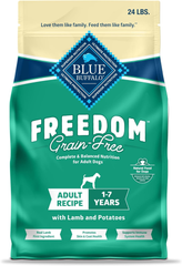 Blue Buffalo Freedom Grain-Free Dry Dog Food, Complete & Balanced Nutrition for Adult Dogs, Made in the USA With Natural Ingredients, Lamb & Potatoes