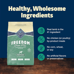 Blue Buffalo Freedom Grain-Free Dry Dog Food, Complete & Balanced Nutrition for Adult Dogs, Made in the USA With Natural Ingredients, Lamb & Potatoes