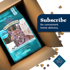 Blue Buffalo Wilderness Natural Hairball Care Dry Cat Food for Indoor Cats, High-Protein & Grain-Free Formula, Chicken