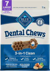 Blue Buffalo Dental Chews Large Natural Dog Treats, Chicken & Spearmint