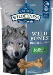 Blue Buffalo Wilderness Trail Treats Wild Bones Large Dental Chews, Grain-Free Dog Bones For Large Dogs Made with Natural Ingredients
