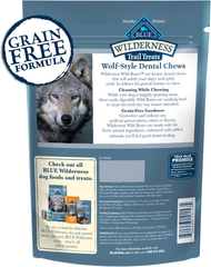 Blue Buffalo Wilderness Trail Treats Wild Bones Large Dental Chews, Grain-Free Dog Bones For Large Dogs Made with Natural Ingredients