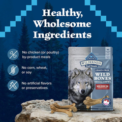 Blue Buffalo Wilderness Wild Bones Grain-Free Dental Chews Dog Treats, Medium