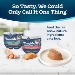 Blue Buffalo Tastefuls Spoonless Singles Variety Pack, Wet Cat Food Paté, 2.6-oz. Twin-Pack Trays, Whitefish/Tuna & Salmon Entreé