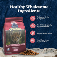 Blue Buffalo Wilderness High-Protein Natural Dry Food for Puppies, Salmon Recipe