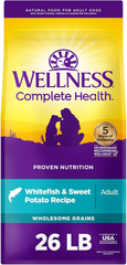 Wellness Complete Health Dry Dog Food, Wholesome Grains, Natural, Whitefish & Sweet Potato Recipe