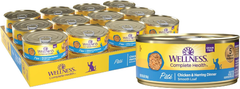 Wellness Complete Health Pate Adult Wet Cat Food, Natural, Protein-Rich, Grain Free(Chicken & Herring)