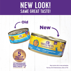 Wellness Complete Health Pate Adult Wet Cat Food, Natural, Protein-Rich, Grain Free(Chicken & Herring)
