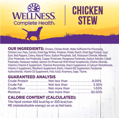 Wellness Complete Health Thick & Chunky Natural Grain Free Canned Wet Dog Food, Chicken Stew