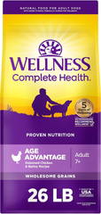 Wellness Complete Health Senior Dry Dog Food, Wholesome Grains, Natural, Age Advantage Chicken & Barley Recipe