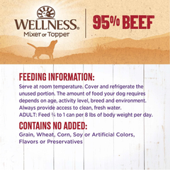 Wellness 95% Beef Natural Wet Grain Free Canned Dog Food