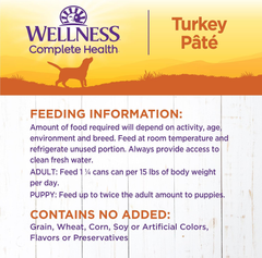 Wellness Complete Health Natural Wet Canned Dog Food Turkey & Sweet Potato