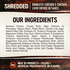 Wellness CORE Signature Selects Shredded Adult Wet Cat Food, Natural, Protein-Rich, Grain Free (Chicken & Chicken Liver)
