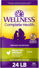 Wellness Complete Health Dry Dog Food, Wholesome Grains, Natural, Healthy Weight Chicken & Peas Recipe