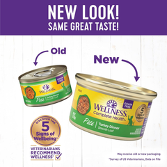 Wellness Complete Health Pate Adult Wet Cat Food, Natural, Protein-Rich, Grain Free (Turkey)