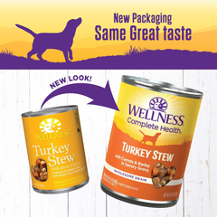 Wellness Complete Health Thick & Chunky Natural Canned Wet Dog Food, Turkey Stew