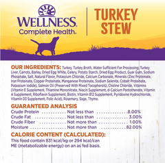 Wellness Complete Health Thick & Chunky Natural Canned Wet Dog Food, Turkey Stew