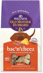 Wellness Old Mother Hubbard Bac'N'Cheez Dog Biscuits, Natural, Training Treats, Bacon & Cheese Flavor, Small Size