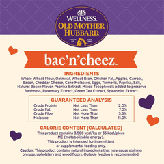 Wellness Old Mother Hubbard Bac'N'Cheez Dog Biscuits, Natural, Training Treats, Bacon & Cheese Flavor, Small Size