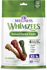 Wellness WHIMZEES Brushzees Dog Dental Treats, Natural Chews, Extra Small Size Stick
